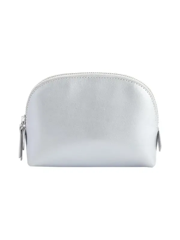 Monogrammed Compact Leather Cosmetic Bag, Personalized Monogrammed Compact Leather Cosmetic Bag, Personalized