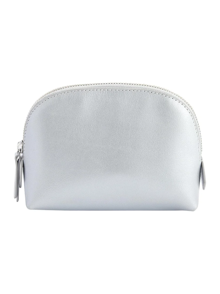 Monogrammed Compact Leather Cosmetic Bag, Personalized Monogrammed Compact Leather Cosmetic Bag, Personalized
