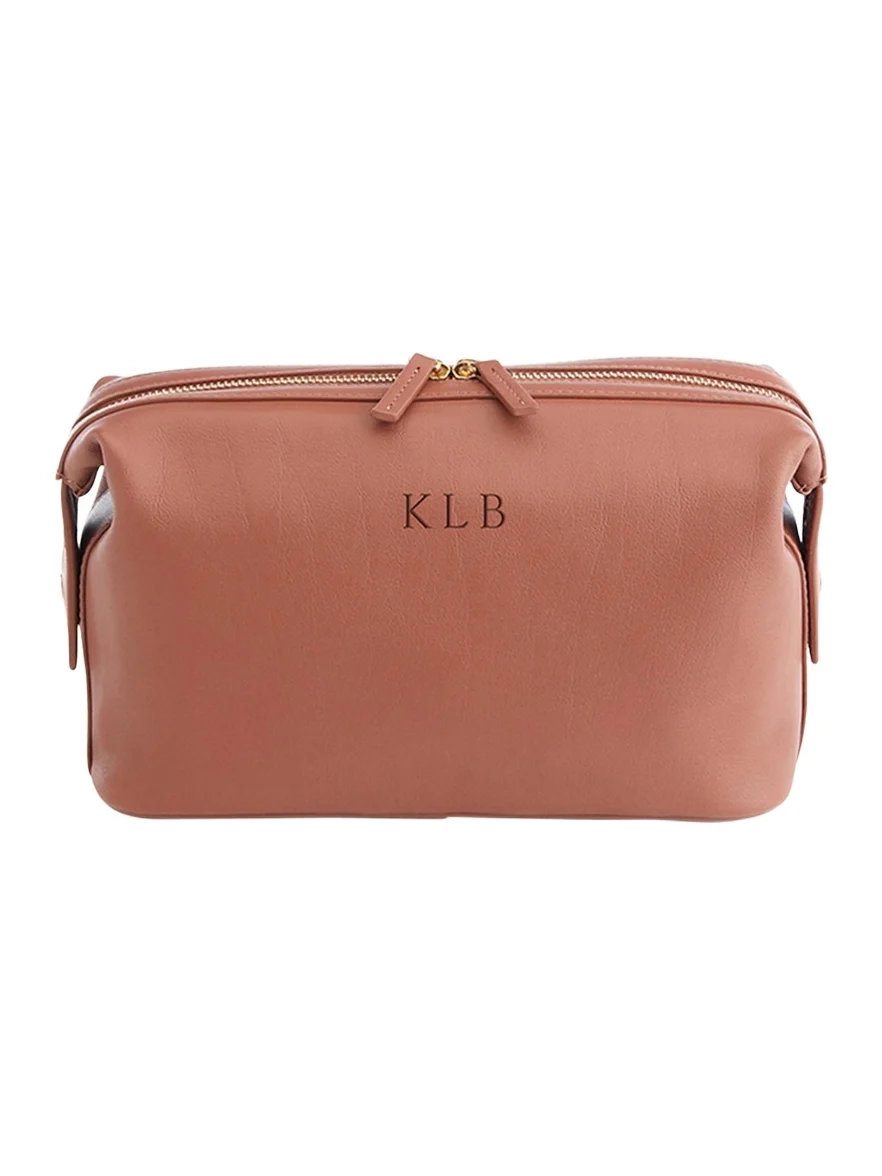 Monogrammed Large Leather Toiletry Bag, Personalized Monogrammed Large Leather Toiletry Bag, Personalized