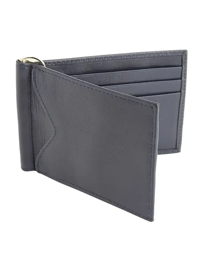 Personalized RFID-Blocking Leather Money Clip