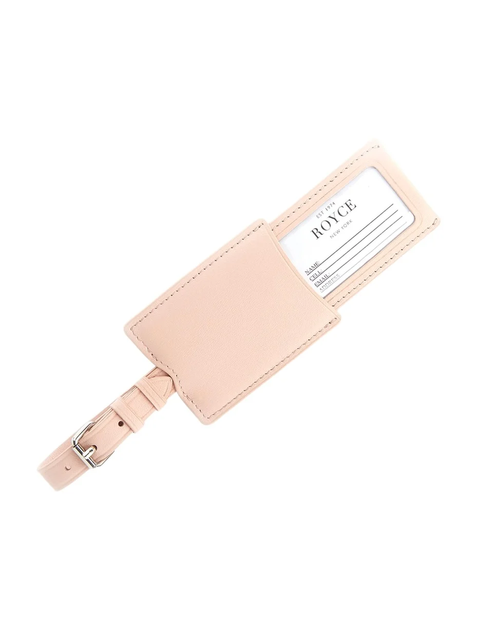 Monogrammed Leather Retractable Luggage Tag, Personalized