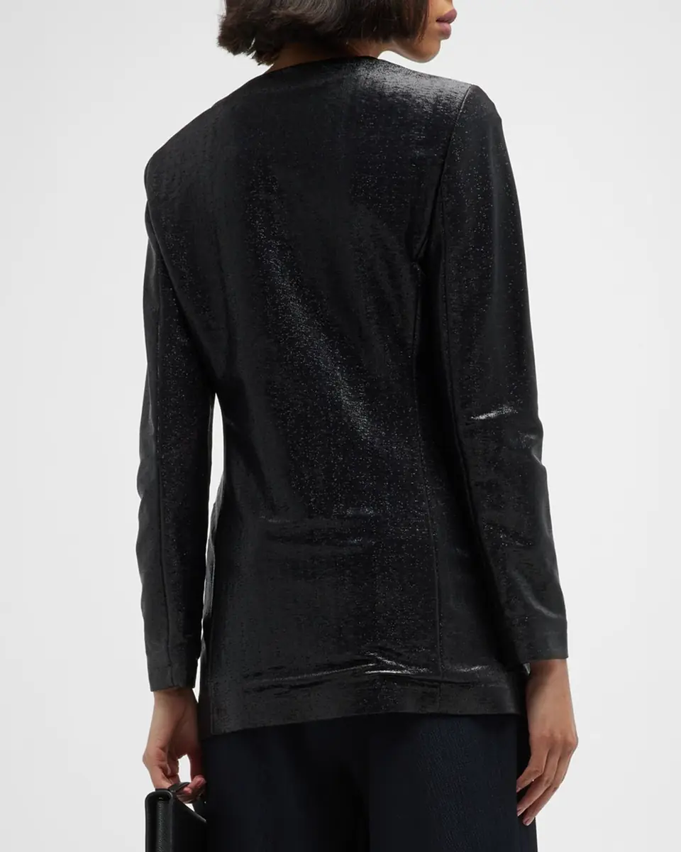 Giorgio Armani Sparkle Collarless Slim Jacket | Thumbnail 2 Giorgio Armani Sparkle Collarless Slim Jacket | Thumbnail 2