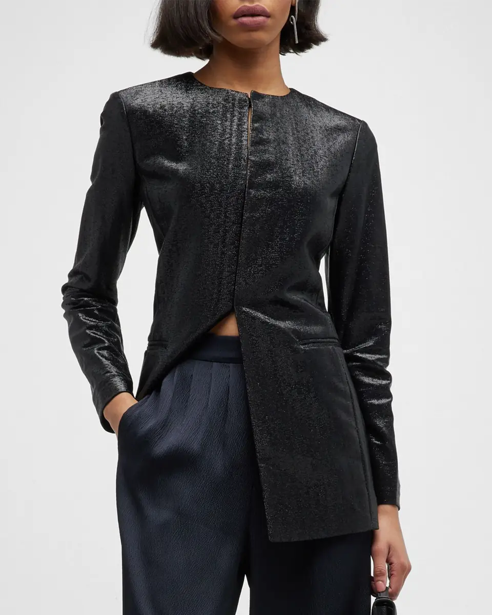 Giorgio Armani Sparkle Collarless Slim Jacket | Thumbnail 3 Giorgio Armani Sparkle Collarless Slim Jacket | Thumbnail 3