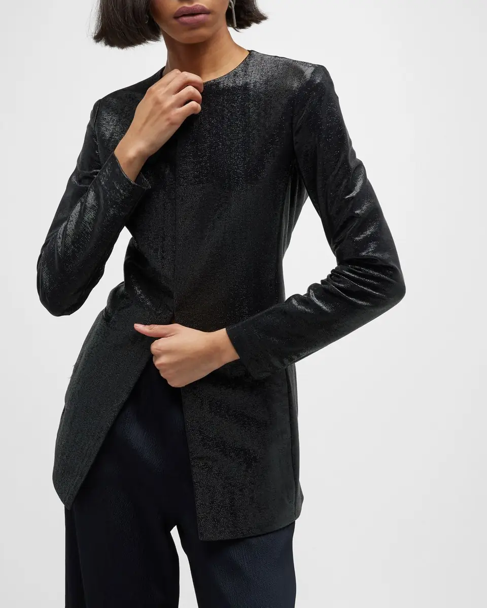 Giorgio Armani Sparkle Collarless Slim Jacket | Thumbnail 6 Giorgio Armani Sparkle Collarless Slim Jacket | Thumbnail 6