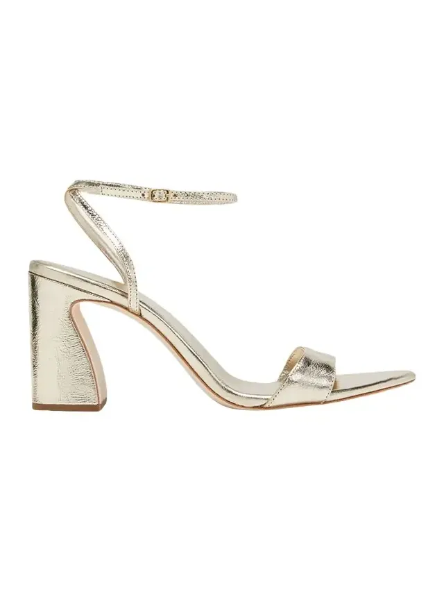 Malia Metallic Leather Block-Heel Sandals