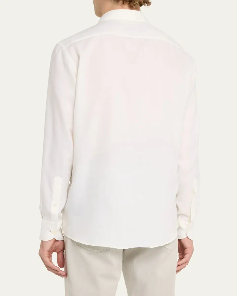 Zegna Men's Cotton-Cashmere Cashco Sport Shirt | Thumbnail 3 Zegna Men's Cotton-Cashmere Cashco Sport Shirt | Thumbnail 3