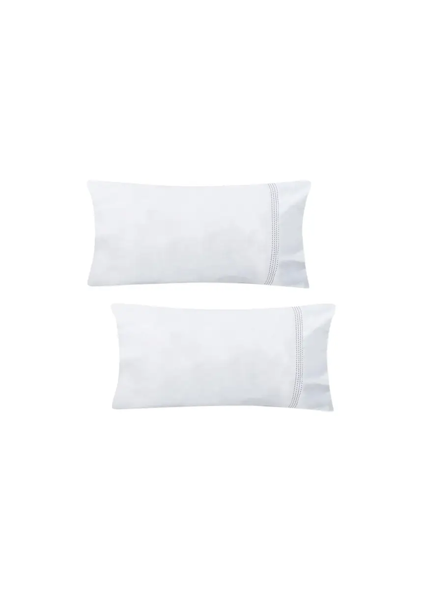 The Lino Essential Embroidered Pillowcase Pair, STANDARD CASE | Thumbnail 3 The Lino Essential Embroidered Pillowcase Pair, STANDARD CASE | Thumbnail 3