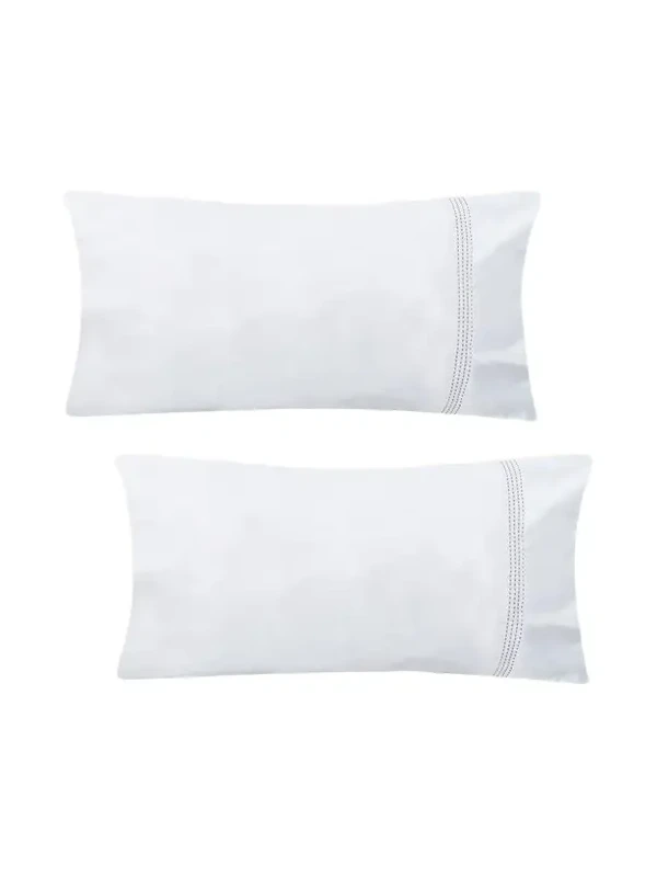 The Lino Essential Embroidered Pillowcase Pair, STANDARD CASE
