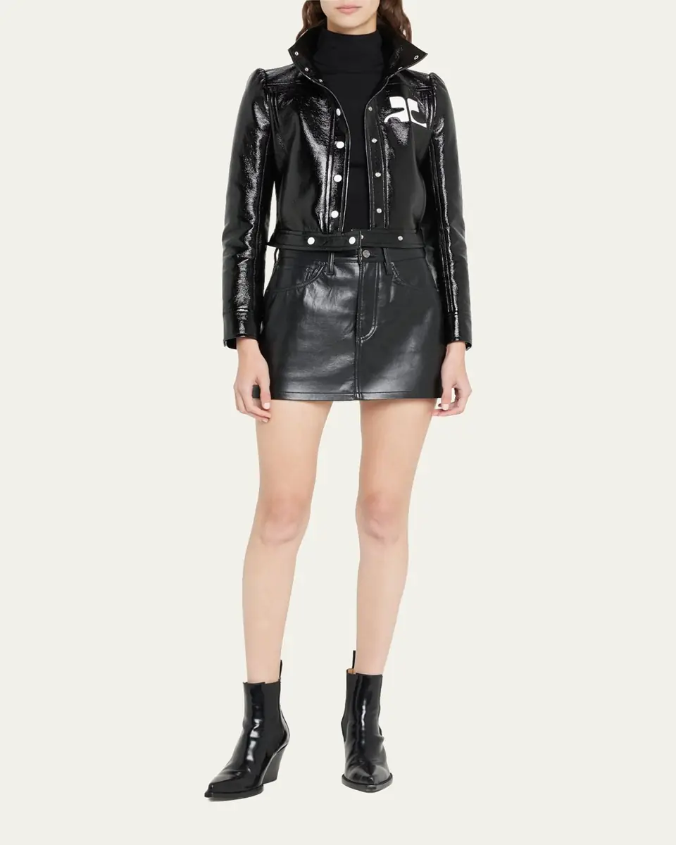 Courrèges Textured Vinyl Crop Jacket | Thumbnail 2 Courrèges Textured Vinyl Crop Jacket | Thumbnail 2