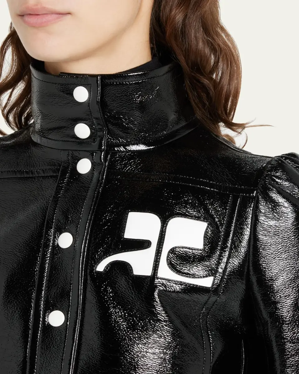 Courrèges Textured Vinyl Crop Jacket | Thumbnail 5 Courrèges Textured Vinyl Crop Jacket | Thumbnail 5