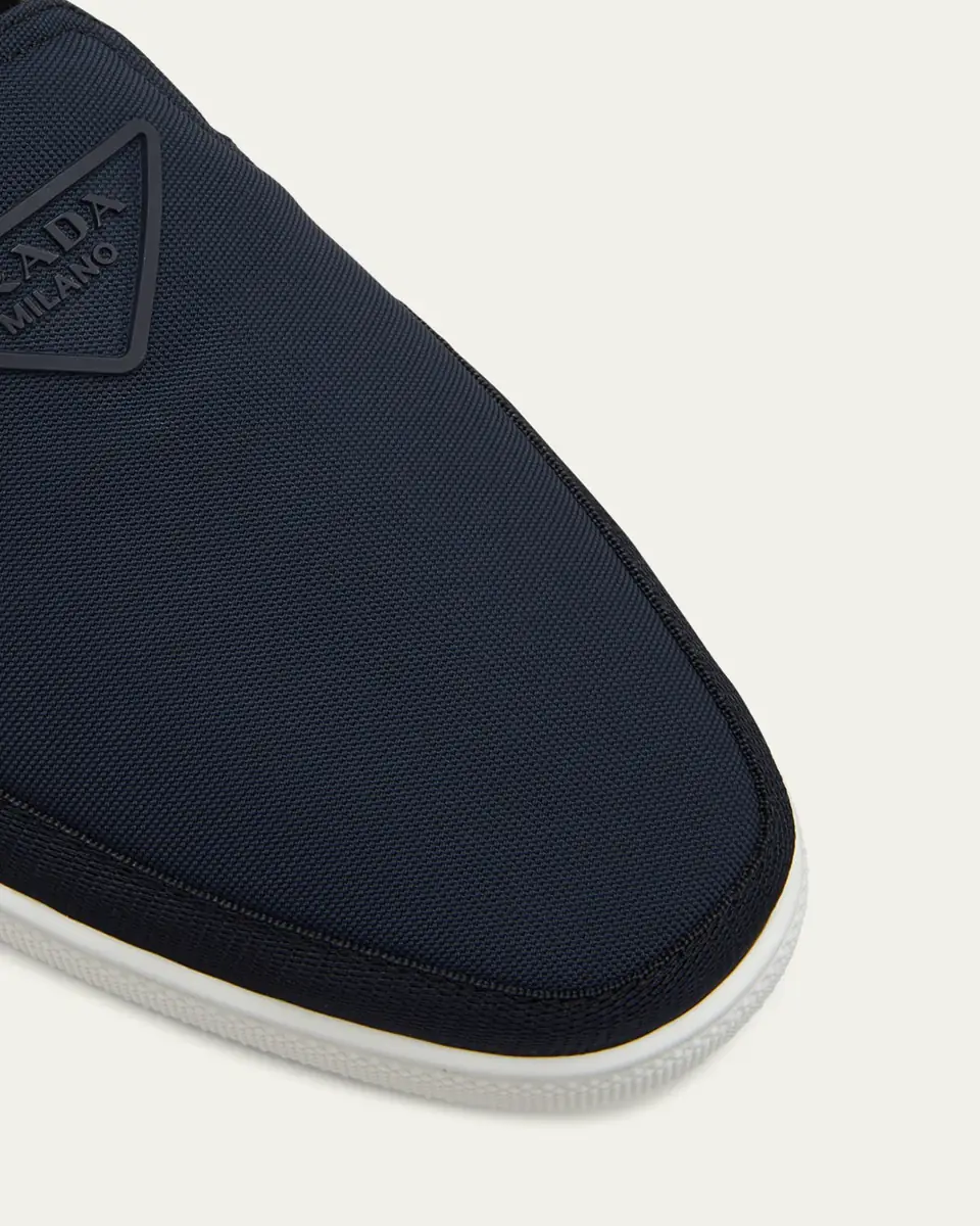 Prada Men's Triangle Logo Nylon Slip-On Loafers | Thumbnail 6