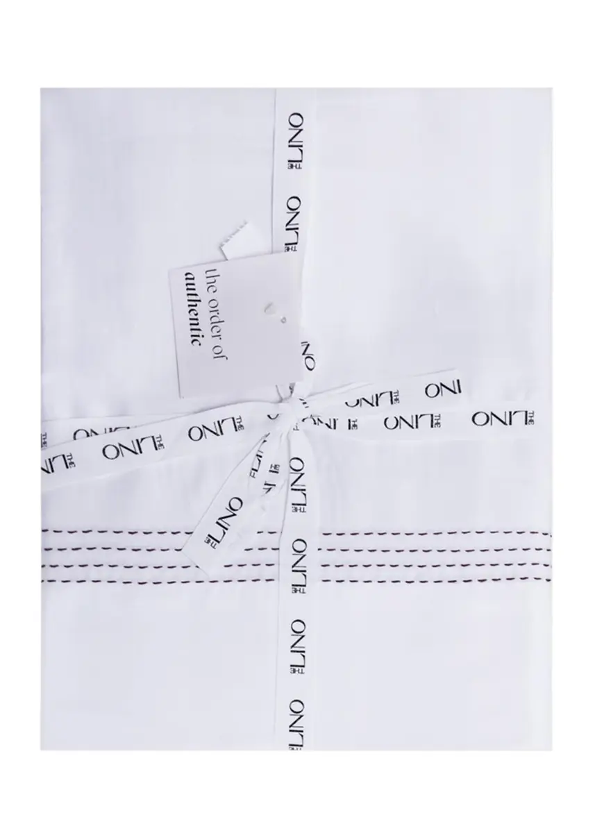The Lino Essential Embroidered Queen Flat Sheet | Thumbnail 3