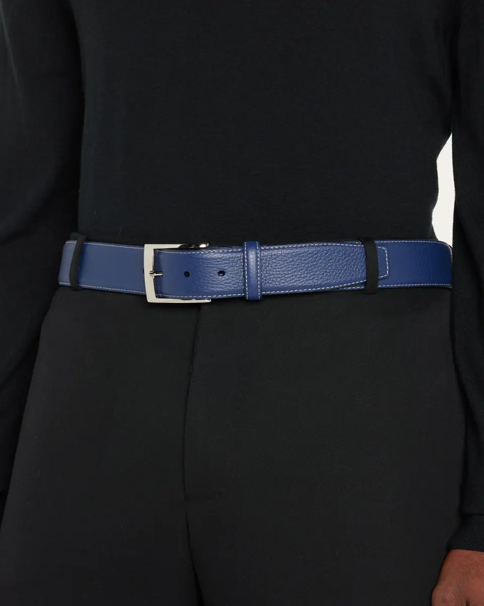 Simonnot Godard Men's Lagun Grained Leather Belt, 40mm | Thumbnail 2 Simonnot Godard Men's Lagun Grained Leather Belt, 40mm | Thumbnail 2