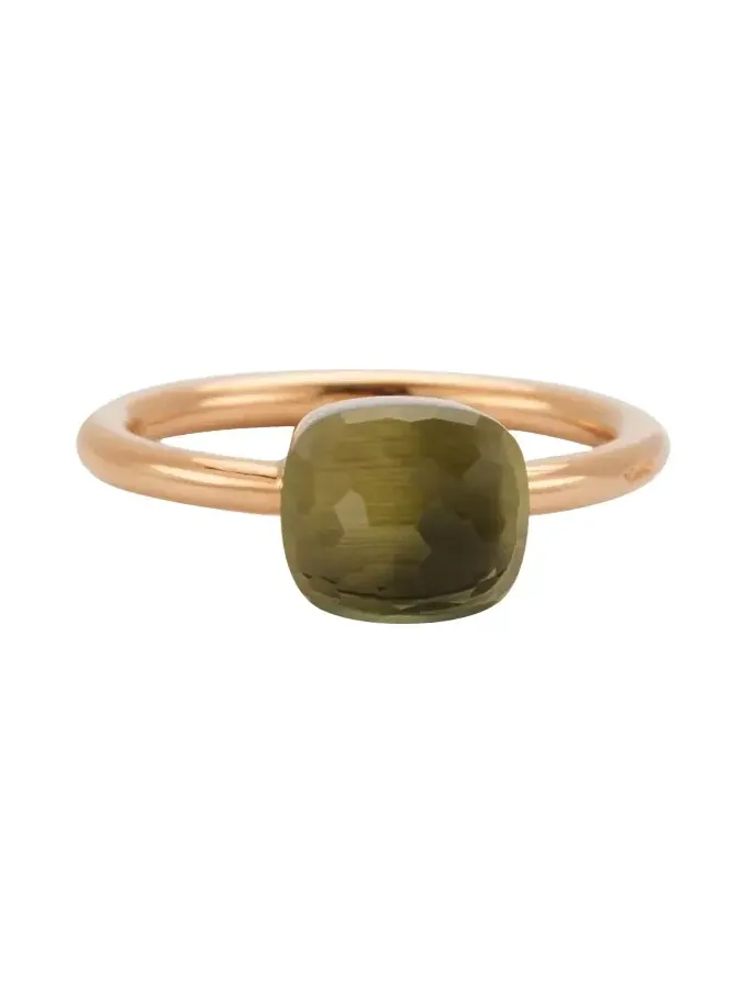 Nudo Petite Rose & White Gold Ring with Prasiolite Nudo Petite Rose & White Gold Ring with Prasiolite