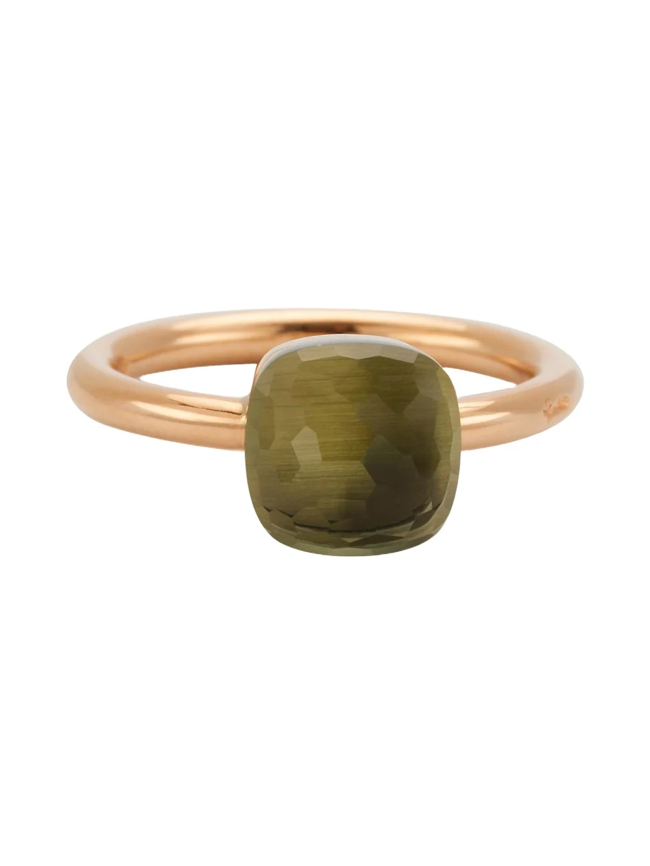 Nudo Petite Rose & White Gold Ring with Prasiolite