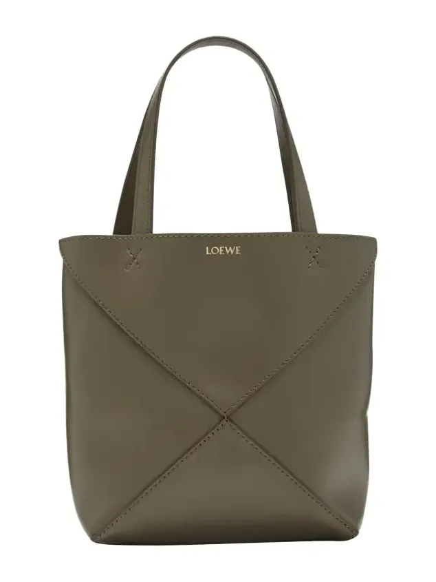 Puzzle Fold Mini Tote Bag in Shiny Leather Puzzle Fold Mini Tote Bag in Shiny Leather