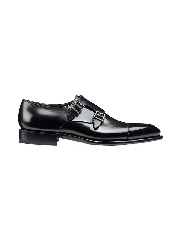 Santoni Men's Ira Double-Monk Leather Shoes