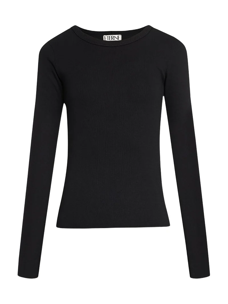 Long-Sleeve Fitted Crewneck Top