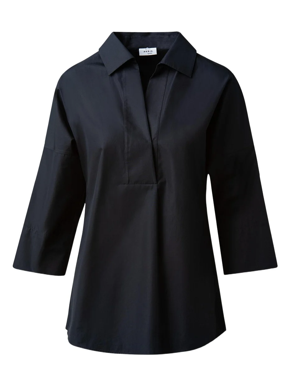 Kimono-Sleeve Split-Neck Blouse Kimono-Sleeve Split-Neck Blouse