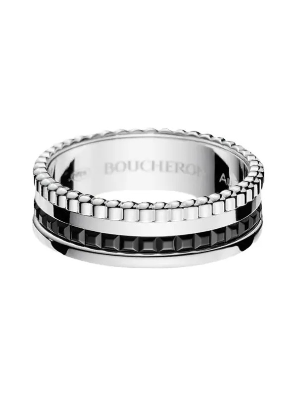 Quatre Ring in White Gold with Black PVD