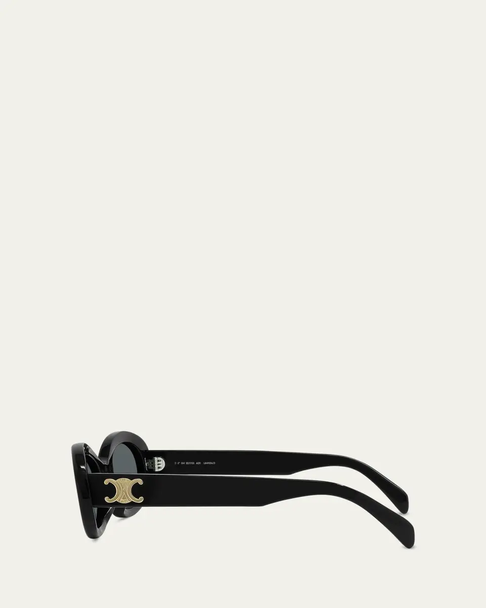 Celine Triomphe Logo Oval Acetate Sunglasses | Thumbnail 3 Celine Triomphe Logo Oval Acetate Sunglasses | Thumbnail 3