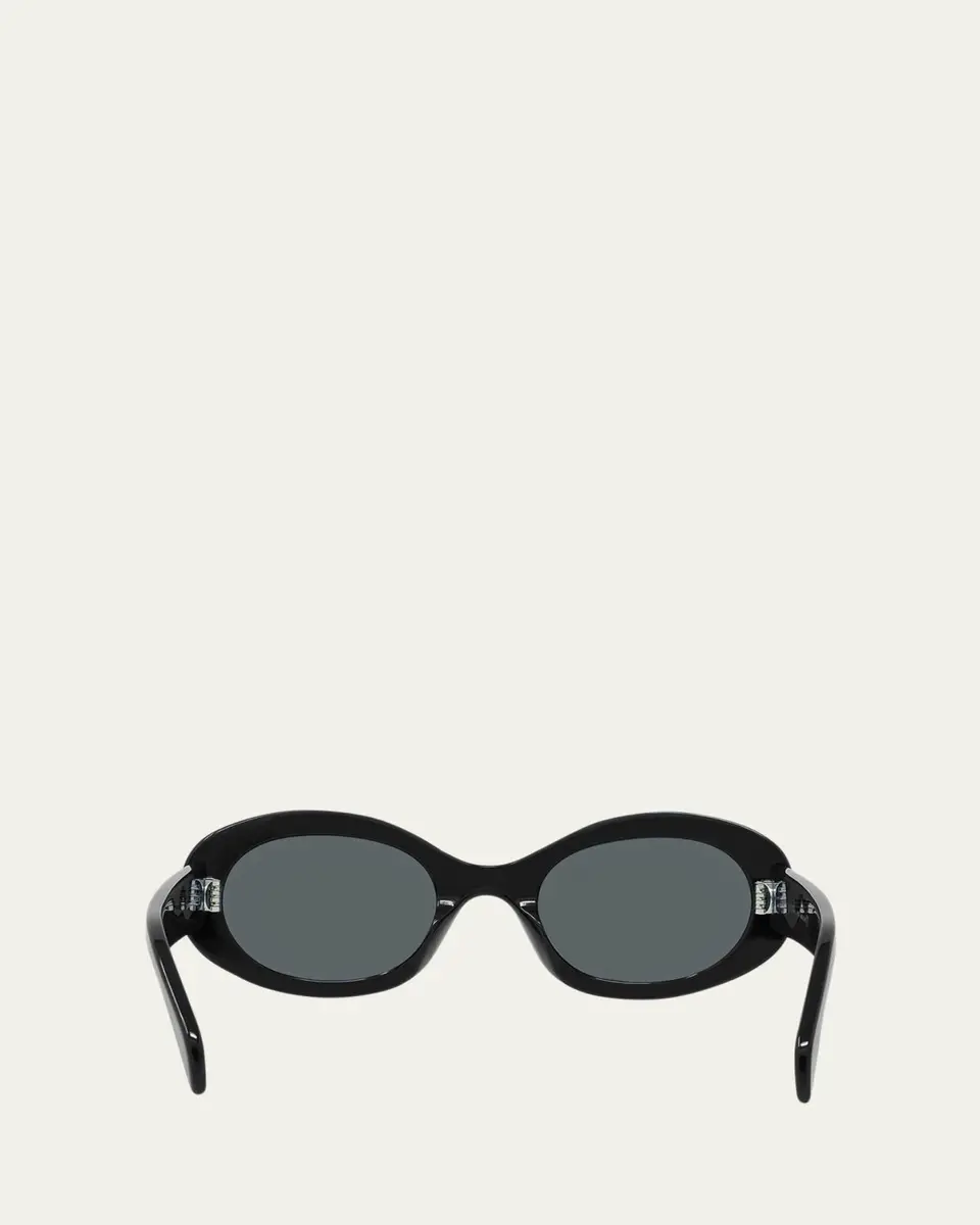 Celine Triomphe Logo Oval Acetate Sunglasses | Thumbnail 5 Celine Triomphe Logo Oval Acetate Sunglasses | Thumbnail 5