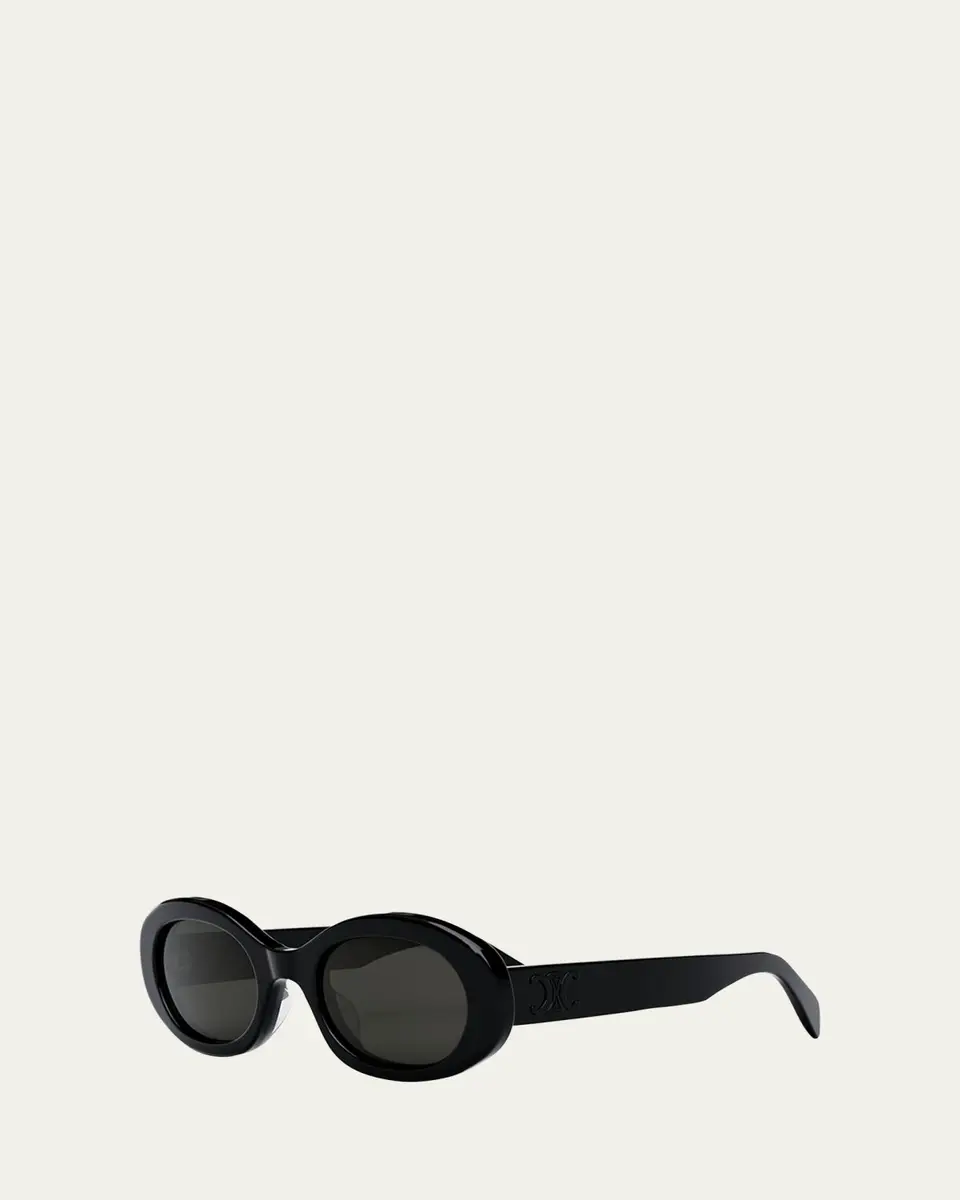 Celine Triomphe Logo Oval Acetate Sunglasses | Thumbnail 6 Celine Triomphe Logo Oval Acetate Sunglasses | Thumbnail 6