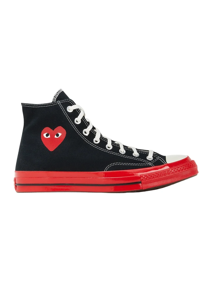 CDG Play x Converse Red Sole Canvas High-Top Sneakers