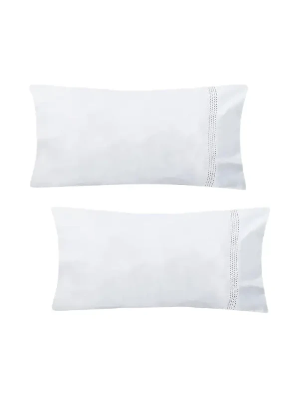 The Lino Essential Embroidered Pillowcase Pair, STANDARD CASE