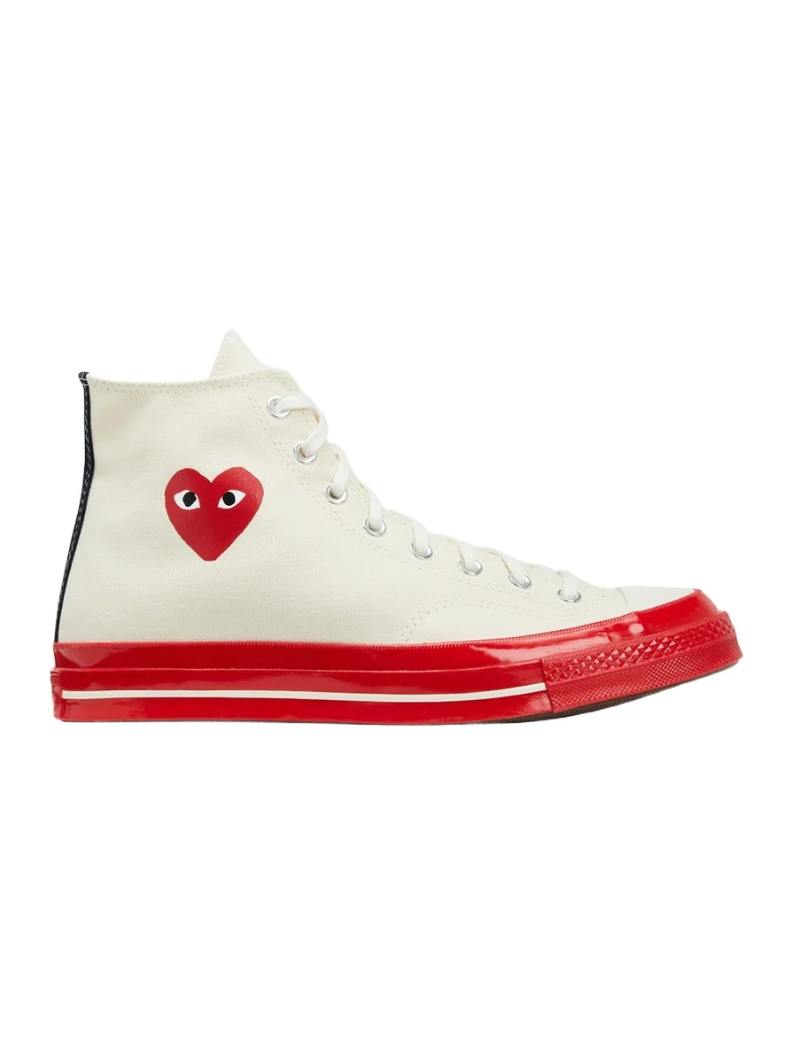 CDG Play x Converse Red Sole Canvas High-Top Sneakers