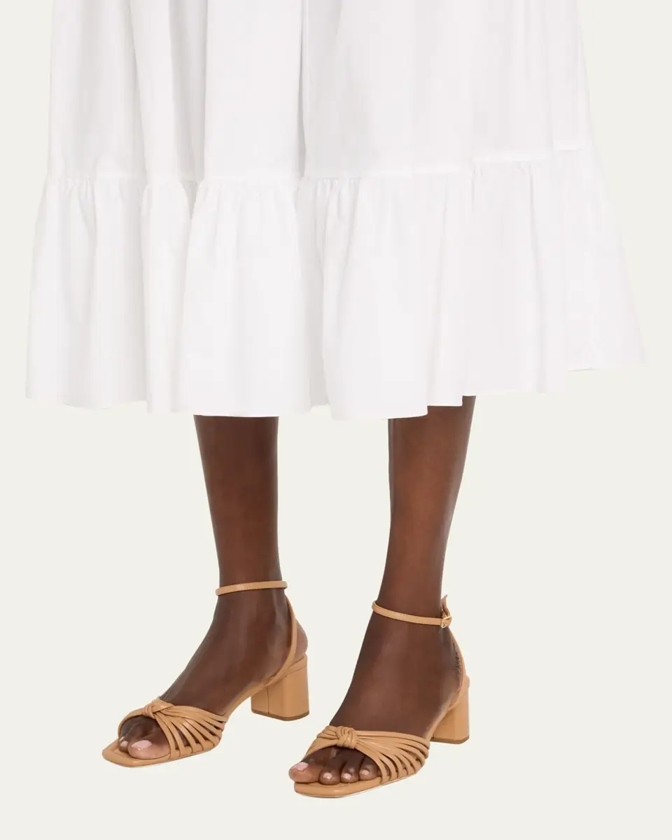 Loeffler Randall Olivia Leather Knot Block Heel Sandals | Thumbnail 2