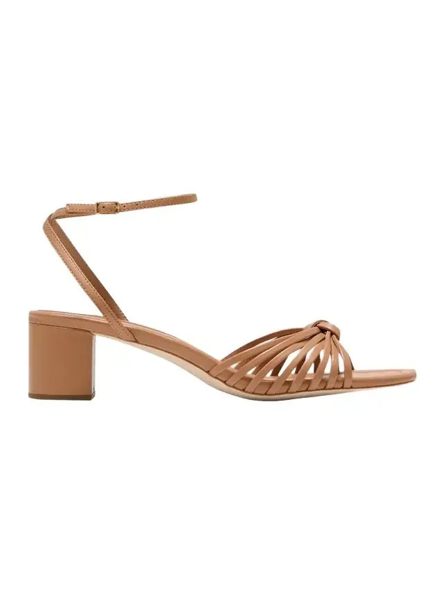 Olivia Leather Knot Block Heel Sandals