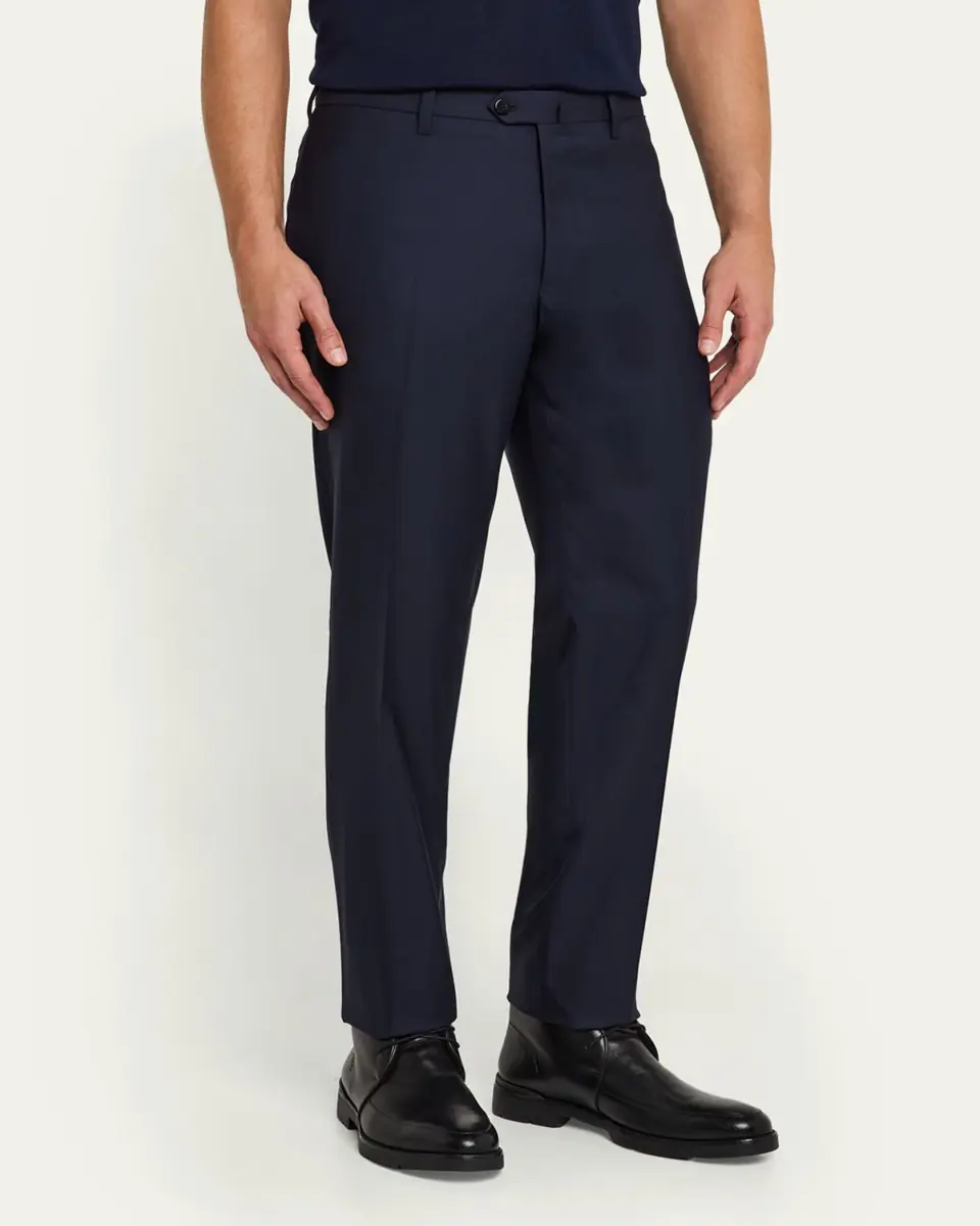 Cesare Attolini Men's Super 150's Wool Flat-Front Trousers | Thumbnail 12 Cesare Attolini Men's Super 150's Wool Flat-Front Trousers | Thumbnail 12