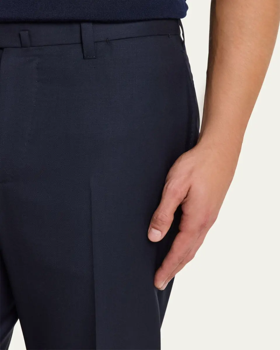 Cesare Attolini Men's Super 150's Wool Flat-Front Trousers | Thumbnail 13 Cesare Attolini Men's Super 150's Wool Flat-Front Trousers | Thumbnail 13