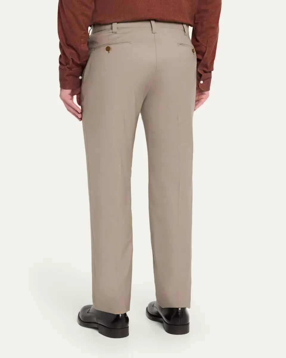 Cesare Attolini Men's Super 150's Wool Flat-Front Trousers | Thumbnail 7 Cesare Attolini Men's Super 150's Wool Flat-Front Trousers | Thumbnail 7