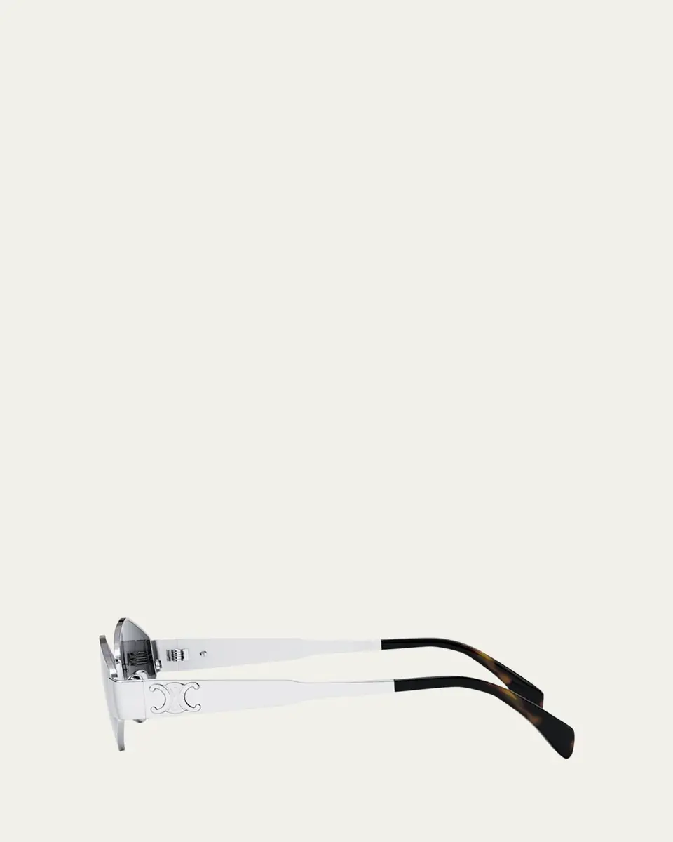 Celine Triomphe Round Metal & Acetate Sunglasses | Thumbnail 3 Celine Triomphe Round Metal & Acetate Sunglasses | Thumbnail 3
