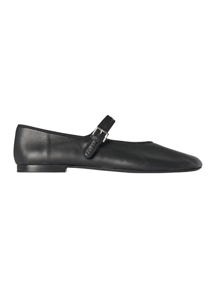 The Row Boheme Leather Mary Jane Ballerina Flats