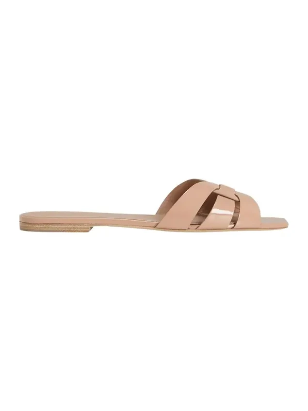 Nu Pieds Woven Patent Flat Sandals Nu Pieds Woven Patent Flat Sandals