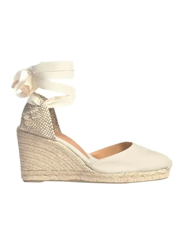Carina Canvas Ankle-Wrap Wedge Espadrilles