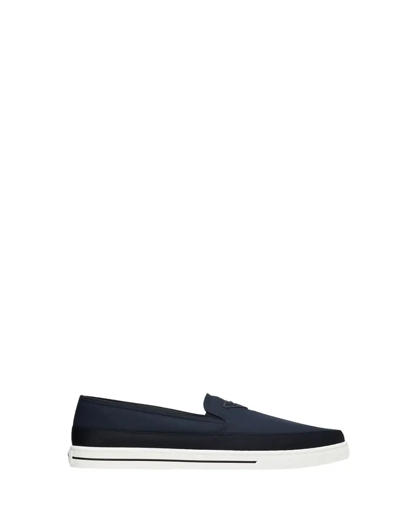 Prada Men's Triangle Logo Nylon Slip-On Loafers | Image 1 Prada Men's Triangle Logo Nylon Slip-On Loafers | Image 1