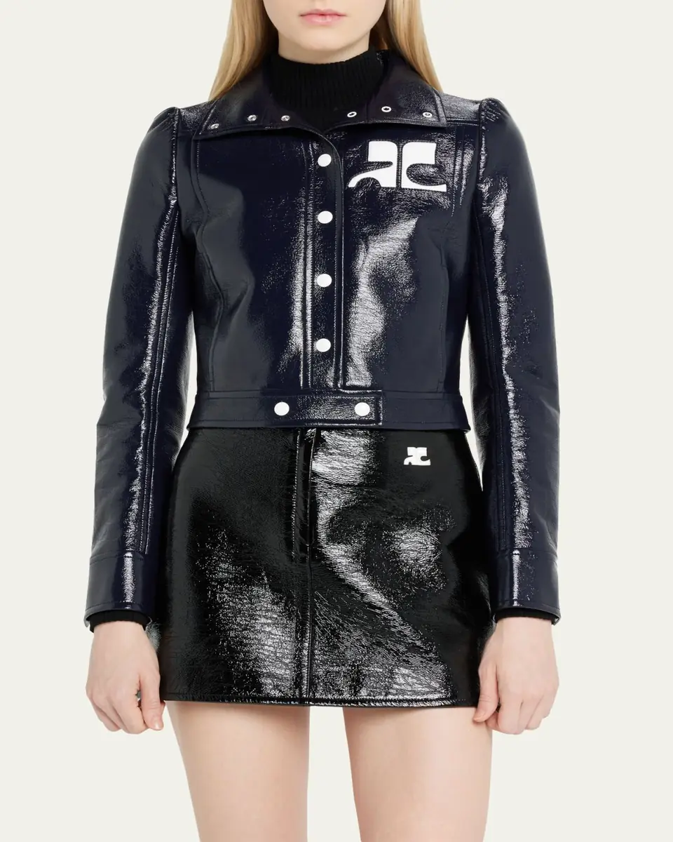Courrèges Textured Vinyl Crop Jacket | Thumbnail 4