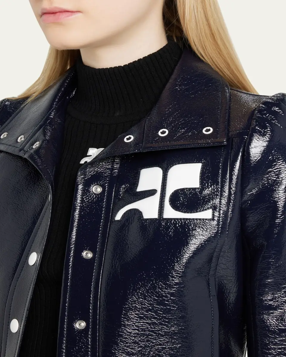 Courrèges Textured Vinyl Crop Jacket | Thumbnail 5