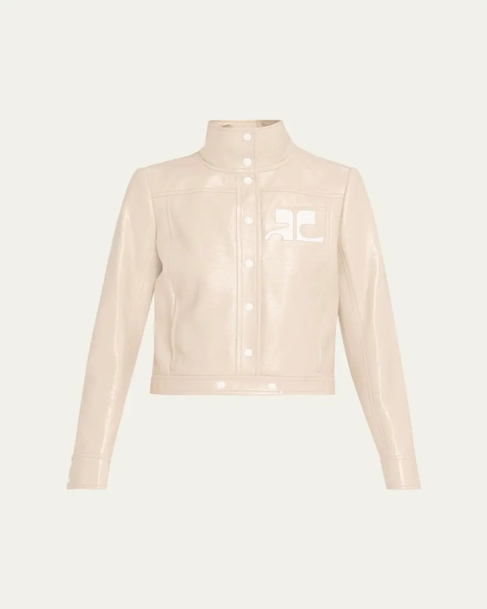 Courrèges Textured Vinyl Crop Jacket | Thumbnail 6