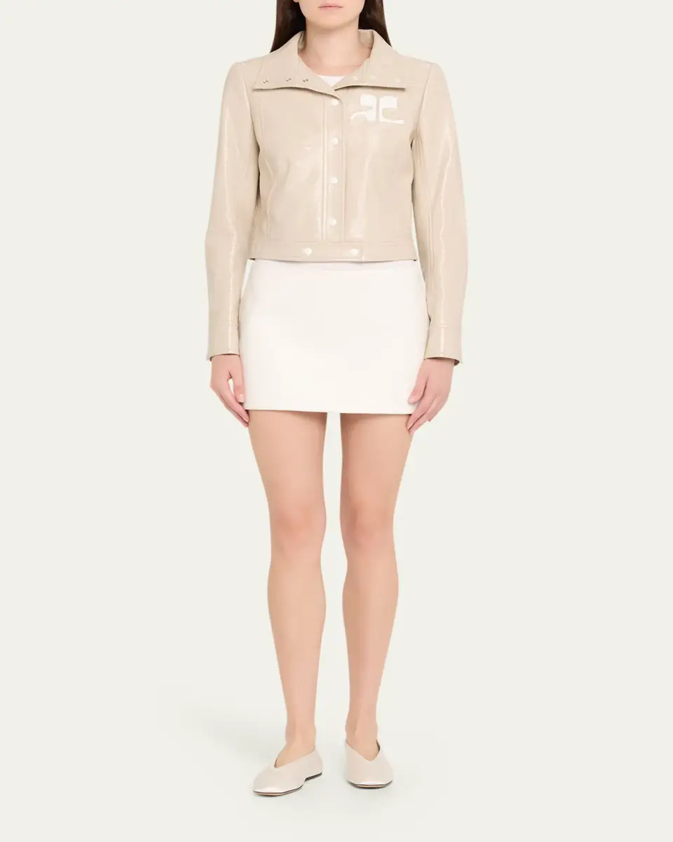 Courrèges Textured Vinyl Crop Jacket | Thumbnail 7