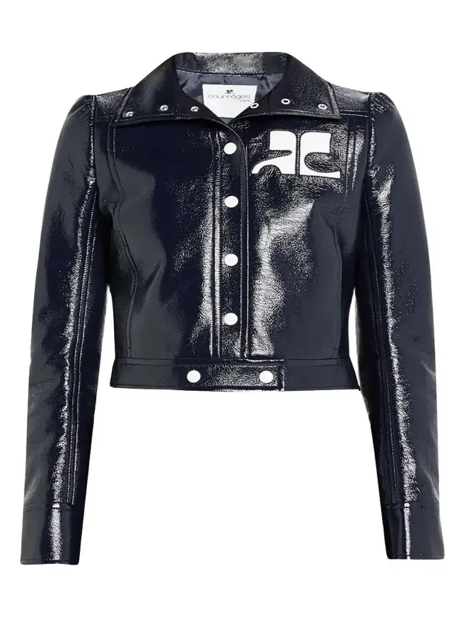 Textured Vinyl Crop Jacket Textured Vinyl Crop Jacket