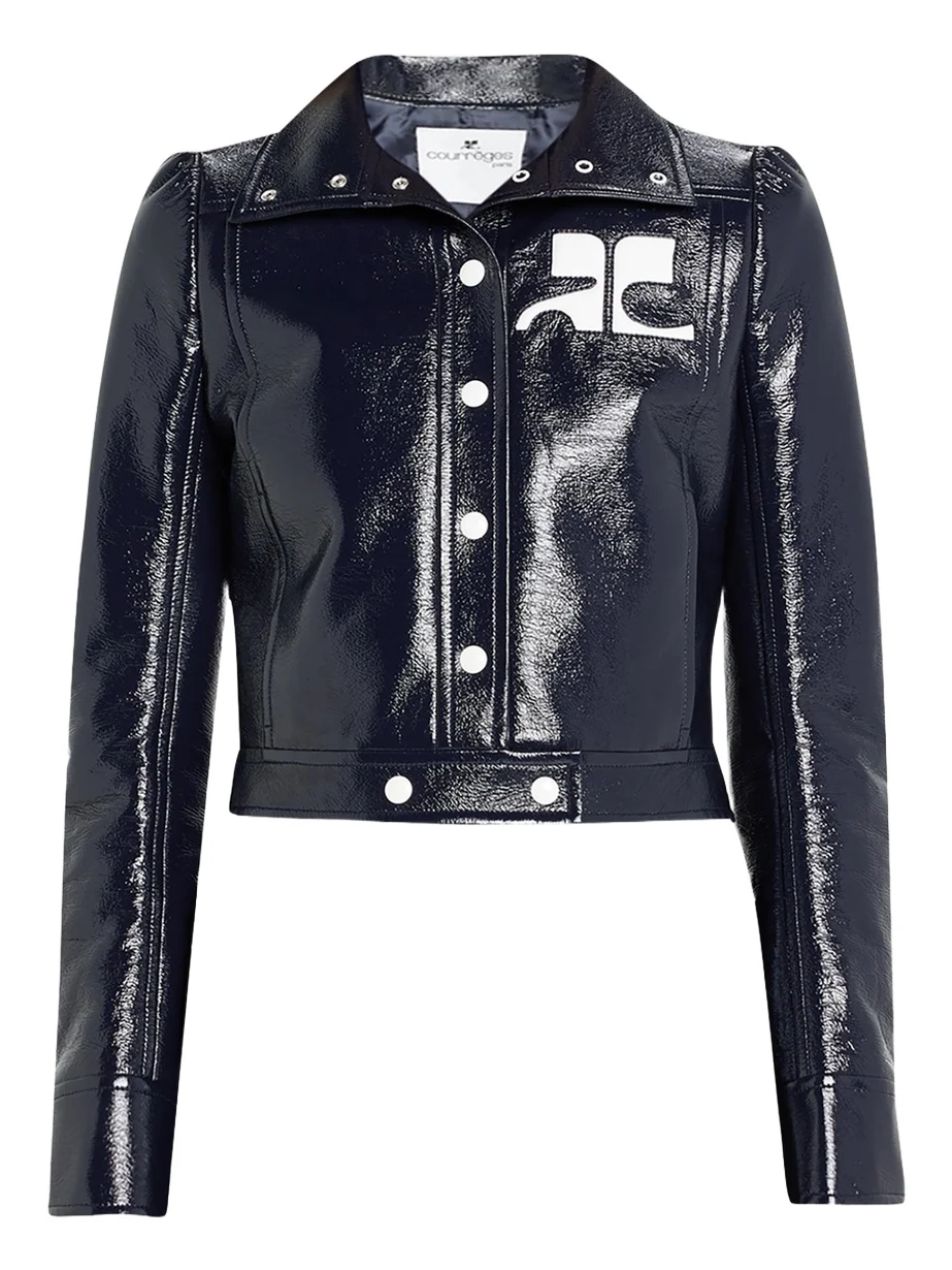 Textured Vinyl Crop Jacket