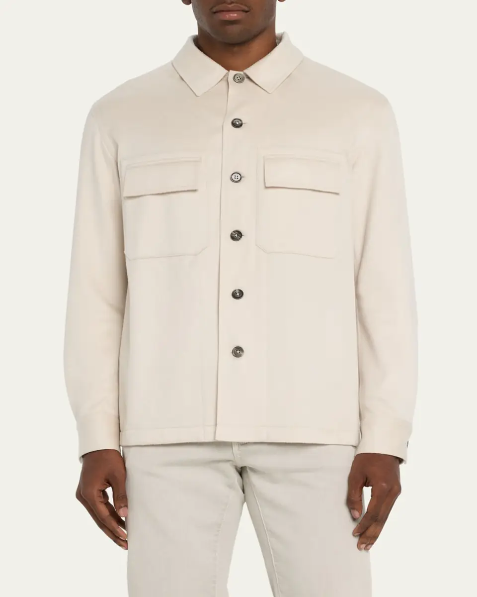 Zegna Men's Oasi Cashmere Overshirt | Thumbnail 4