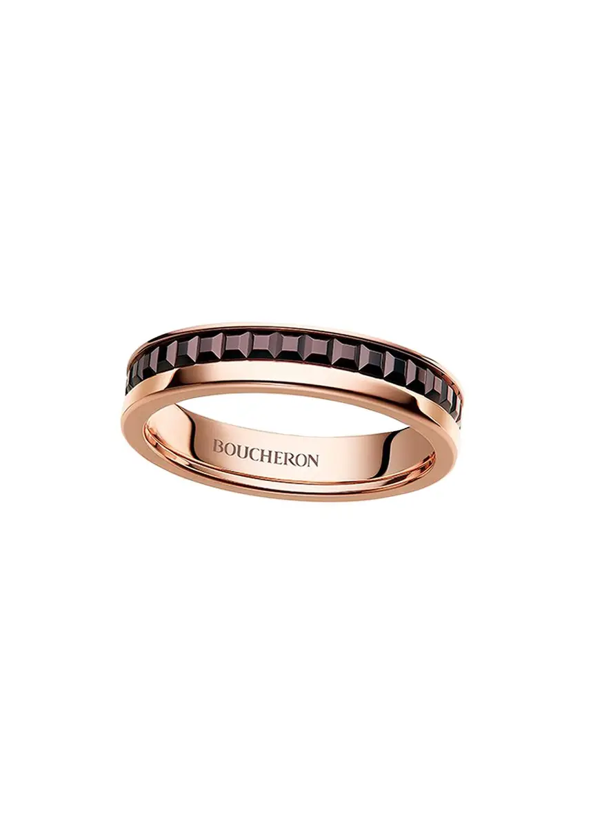 Boucheron Quatre Follies 18k Pink Gold and Brown PVD Wedding Band Ring | Thumbnail 3 Boucheron Quatre Follies 18k Pink Gold and Brown PVD Wedding Band Ring | Thumbnail 3