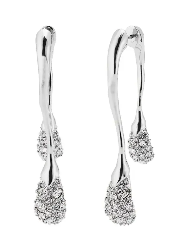 Solanales Front-Back Double Drop Crystal Earrings Solanales Front-Back Double Drop Crystal Earrings