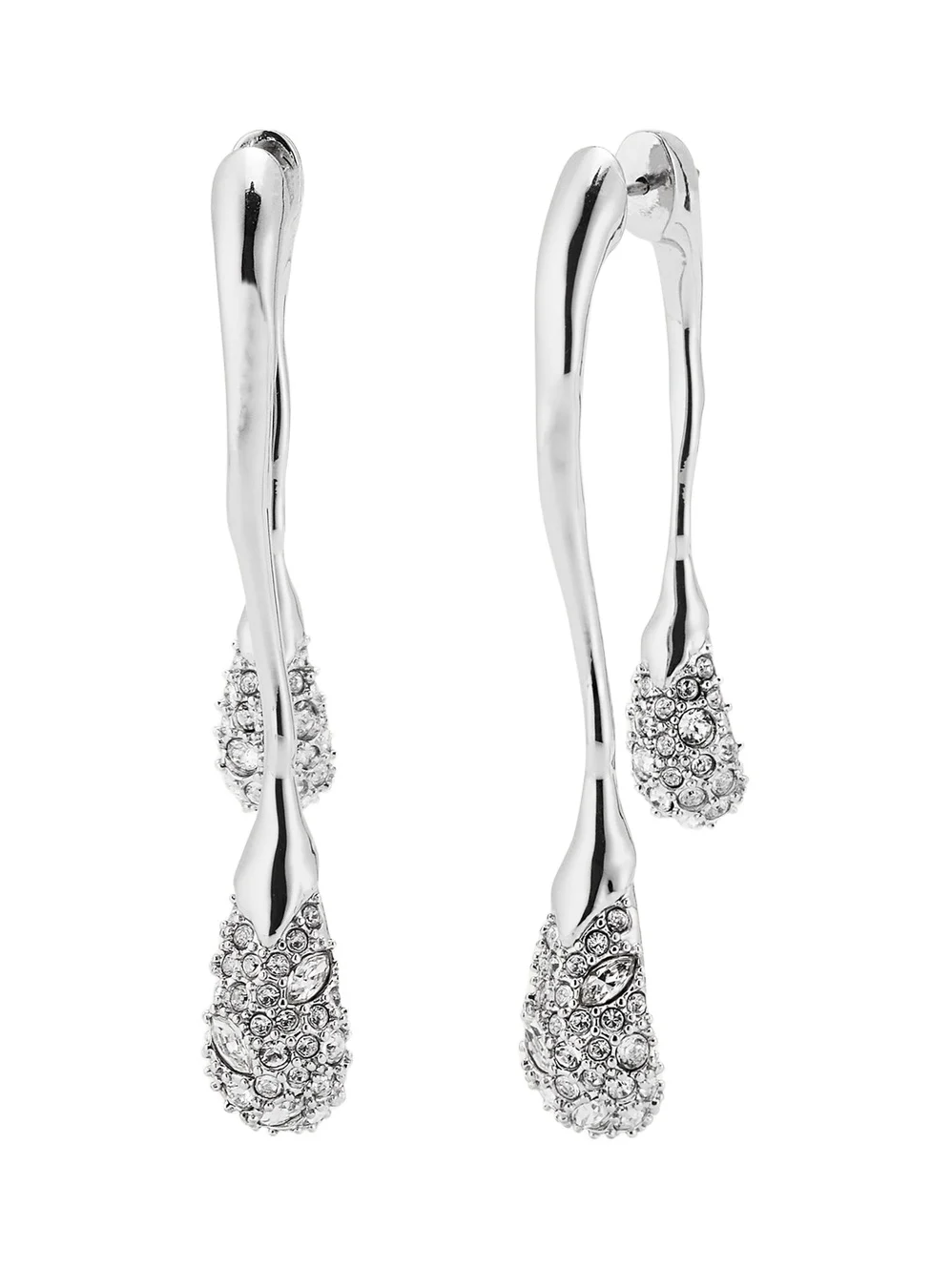 Solanales Front-Back Double Drop Crystal Earrings Solanales Front-Back Double Drop Crystal Earrings